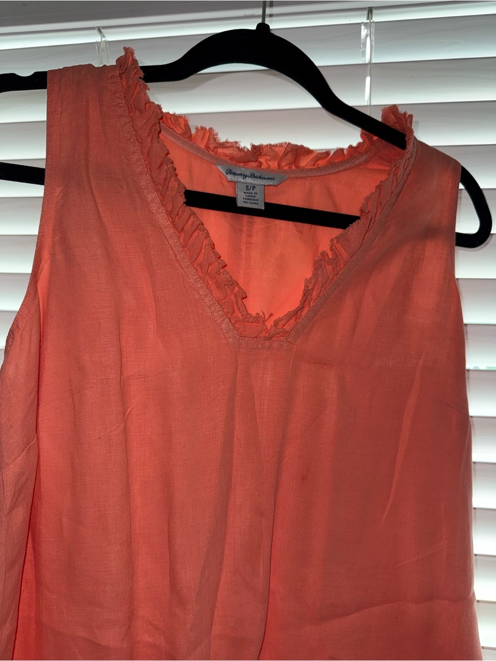 Tommy Bahama Coral Ruffle V-Neck dress